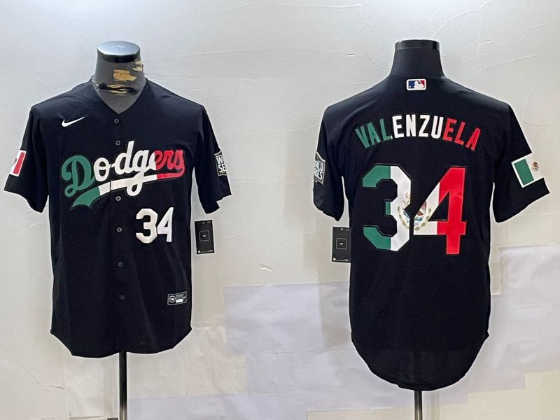 Men Los Angeles Dodgers #34 Valenzuela Black Game 2024 Nike MLB Jersey style 112019